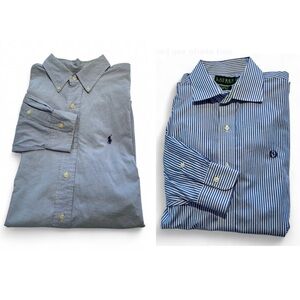 Ralph Lauren Men's Classic Fit 16.5 32/33 (Pair/ lot of 2) Long Sleeve Button Up